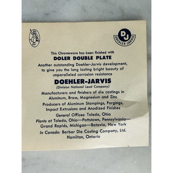Vintage Doehler-Jarvis (2) Plate Division National Lead Chromeware Plates NIB - Picture 3 of 12